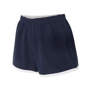 Womens Mesh  Running Shorts with side pockets‎ Navy White  Size M